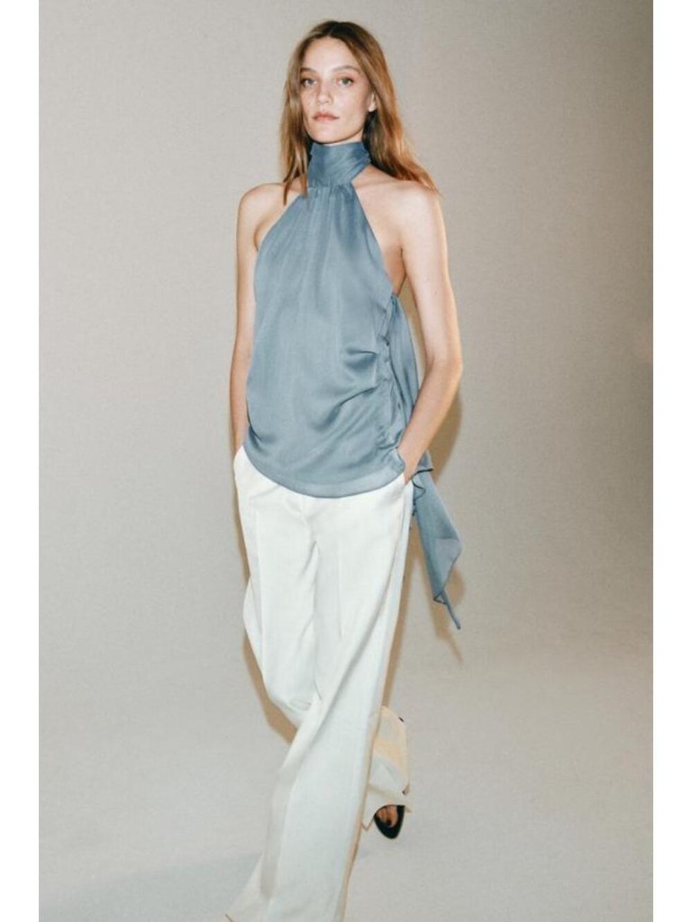 ZARA ZW COLLECTION ASYMMETRIC HALTER TOP